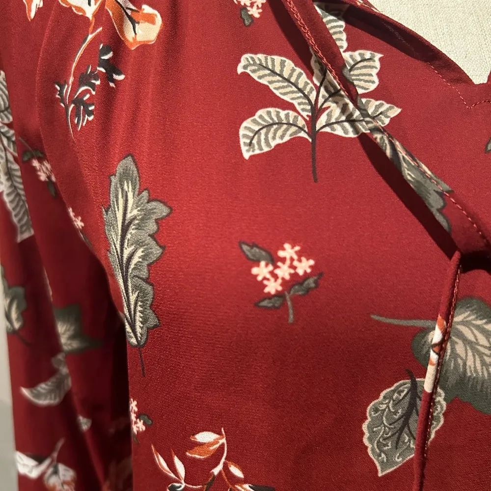 Ann Taylor LOFT Burgundy Blouse - Image 2