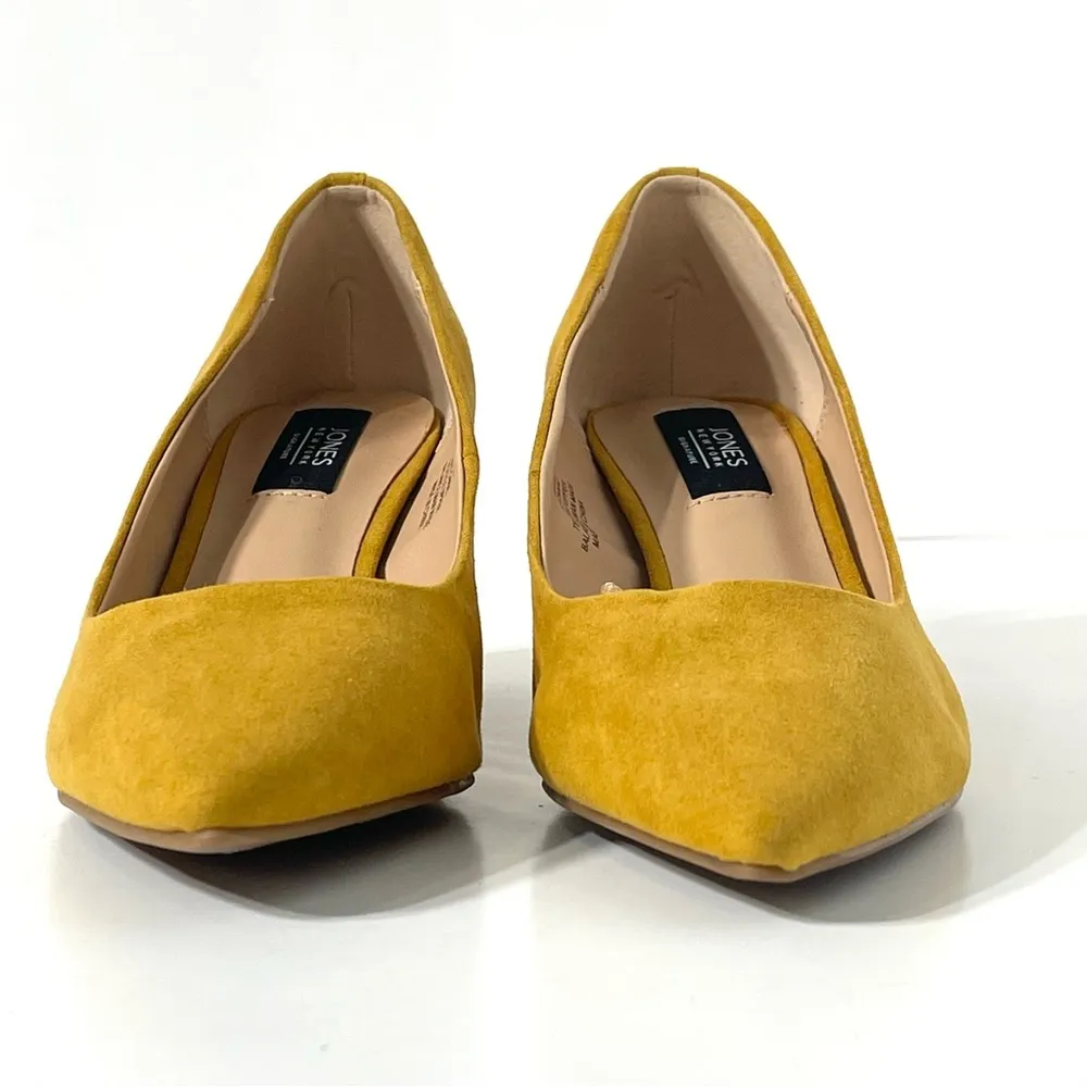 Jones New York Mustard Vegan Suede Chunky Metallic Heel Pumps Size 6 - Image 4