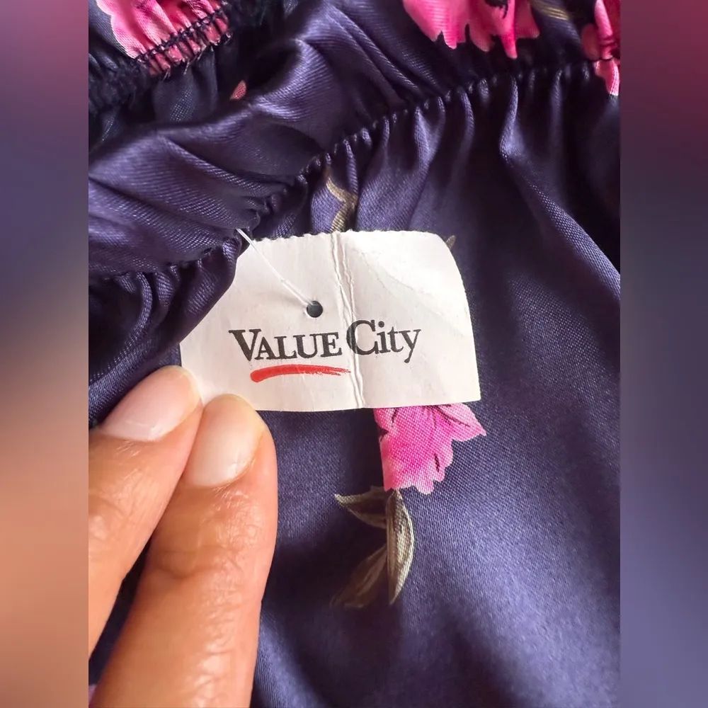 Floral Satin Pants pijama pant size M Blue Size M - Image 12