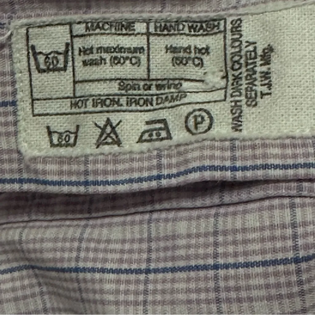 Thomas Pink Women’s Size 14 Lavender Blue Checkered‎ Cotton Button Down Shirt Purple - Image 6