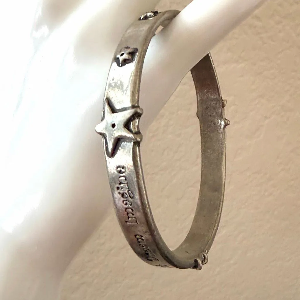Basic Spirit Canada “Wish Dream Imagine” Hinged Bangle Bracelet Silver - Image 6