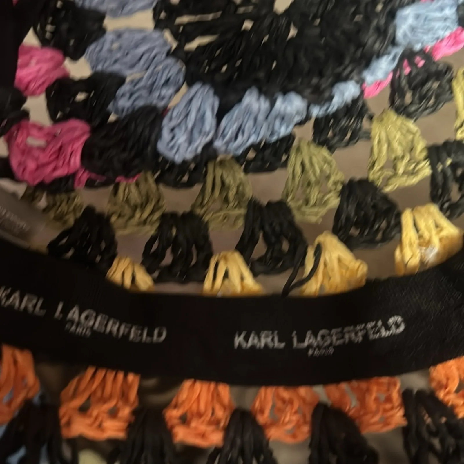 Karl Lagerfeld Paris Women's Kolorful Karl Striped Bucket - Image 6