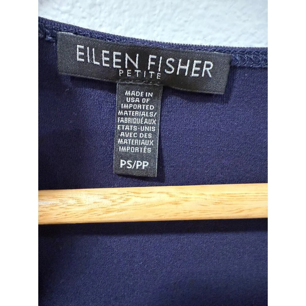 Eileen Fisher Stretch Casual Athleisure Minimalist Dress Navy Petite Small - Image 2