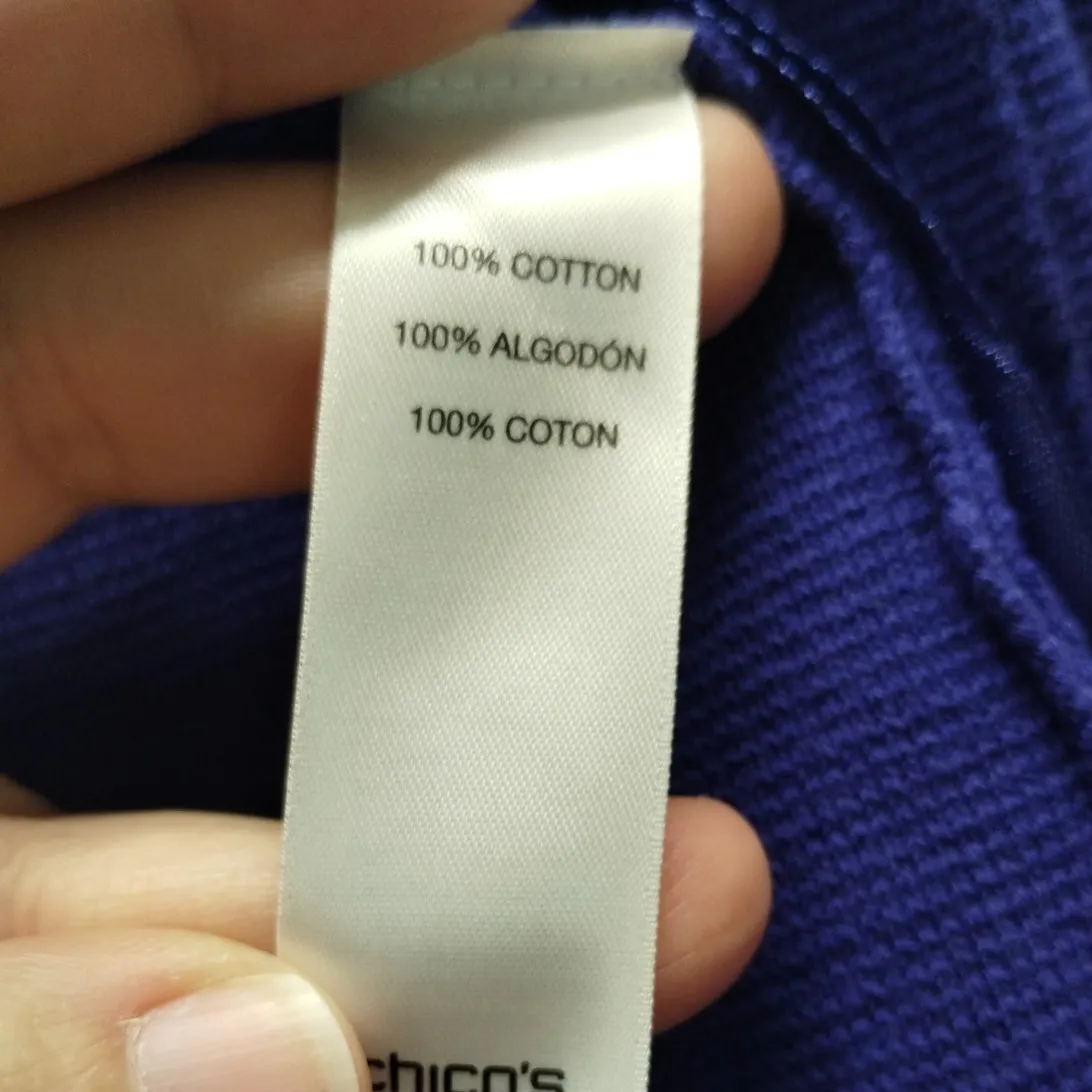 Chico's Size 1 (Medium) Blue Sara Structured Open Front Blazer Style Cardigan - Image 4