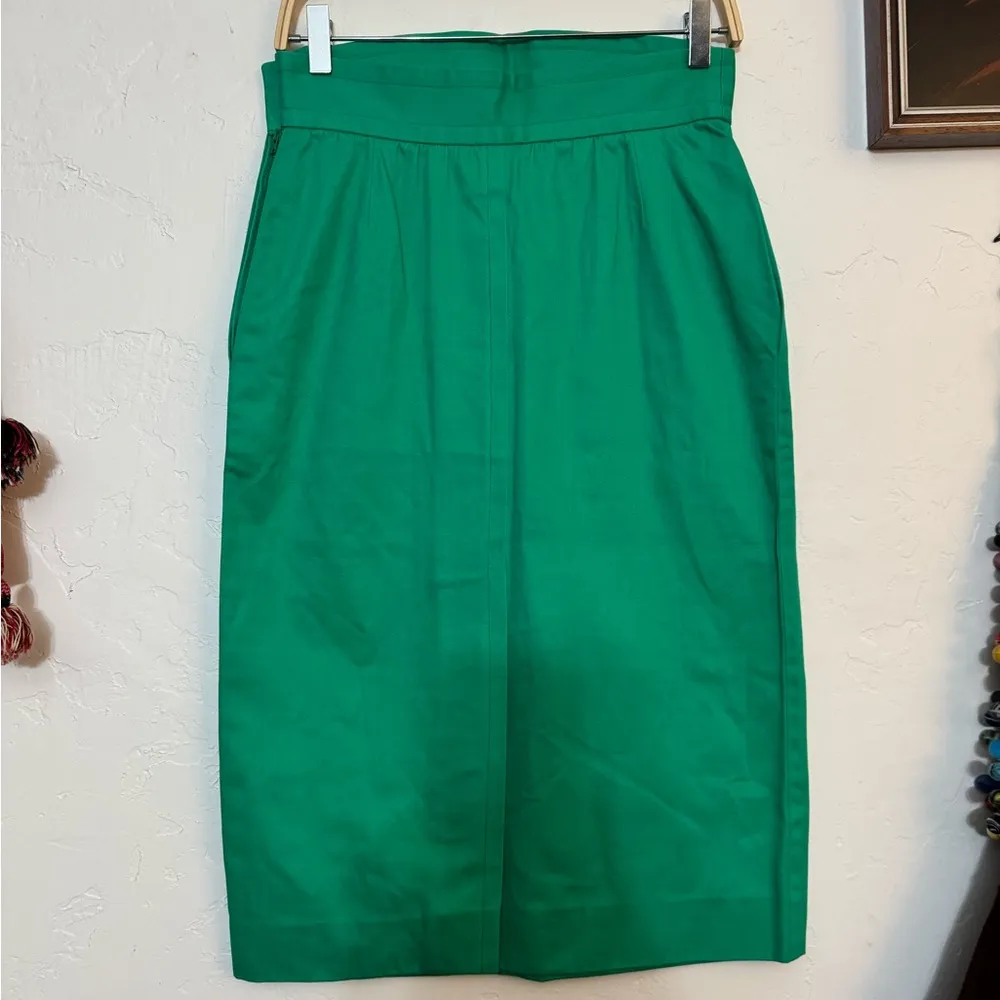 VINTAGE YVES SAINT LAURENT GREEN PENCIL SKIRT EXCELLENT CONDITION SZ SMALL - Image 6