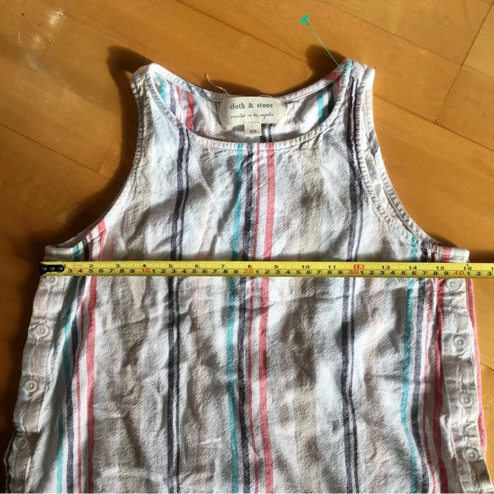 cloth & stone Striped Tank Top, Cream, Colorful, Pastel, Size XS - Image 10