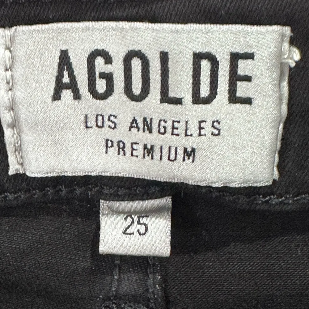 Agolde Filter Free Sophie Crop Skinny Jeans Mid Rise Jet Black Size 25 Stretch - Image 6