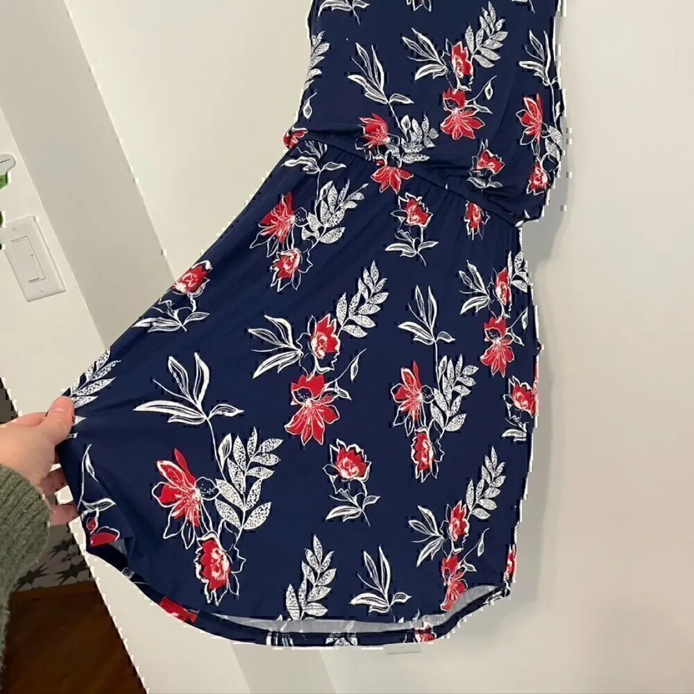 NEW NWT APT. 9 Navy Red White Floral Sleeveless Tank Dress PETITE Medium / PM MP - Image 11