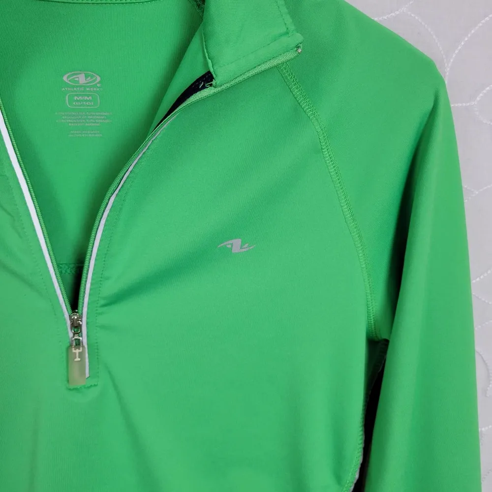 Athletic Works Womens Top Size Medium Green Quarter Zip Athletic Long Sleeves - Image 5