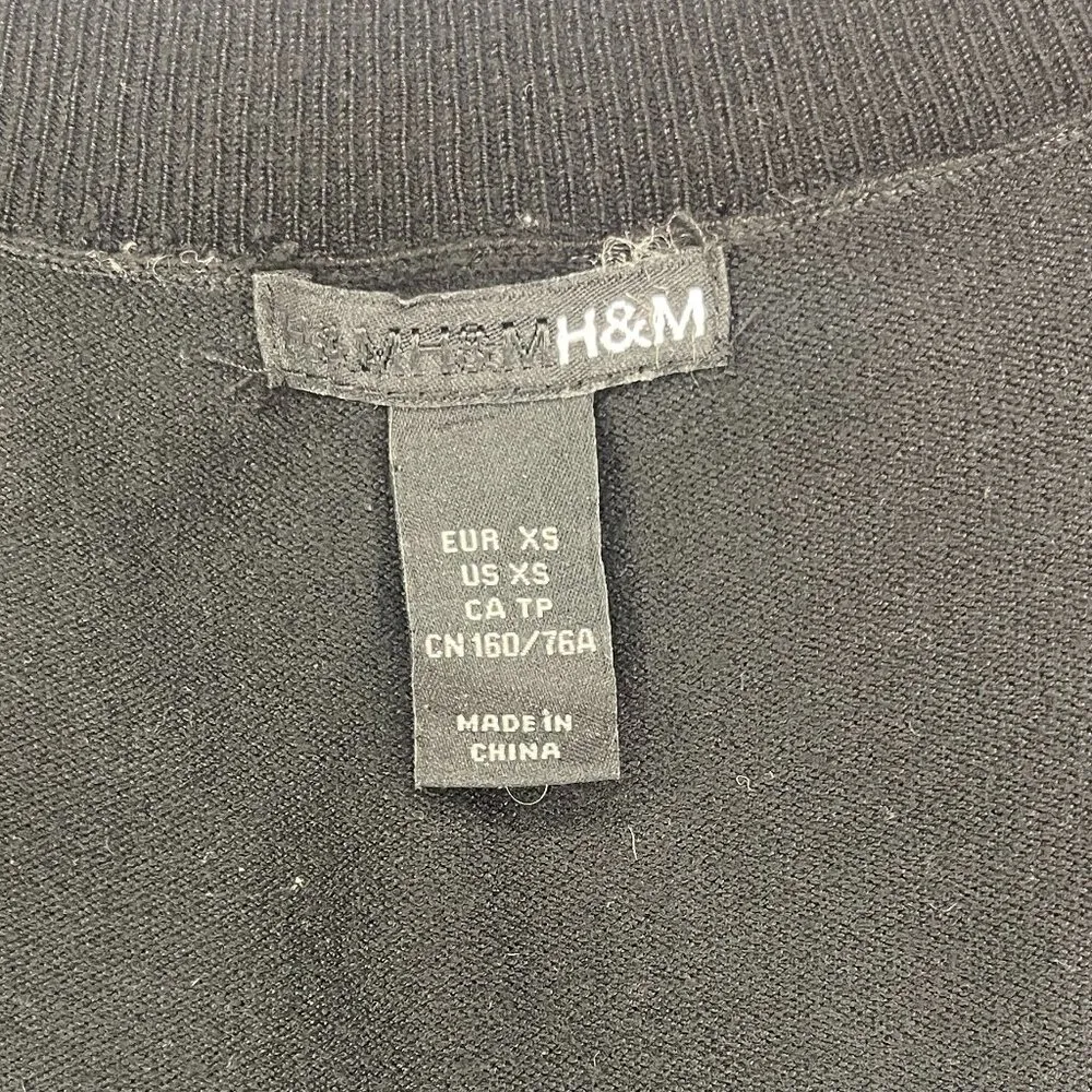 H&M Sweater Dress Womens Size XS Black Fitted Body Contour Long Sleeve Knit - Image 4