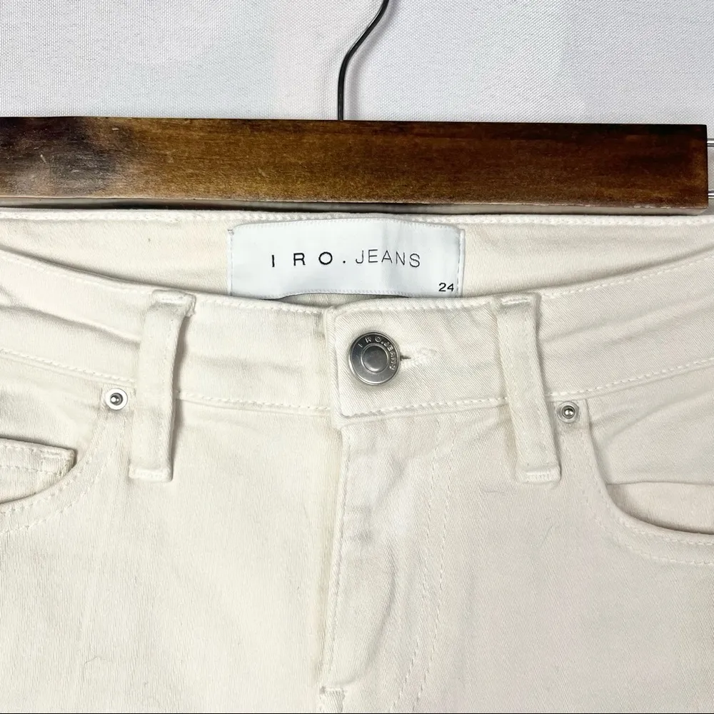 IRO White Distressed Knee Fitte Mid Rise Skinny Jeans 24 $205 - Image 67