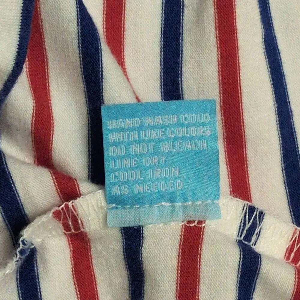 J McLaughlin Red Blue White Striped Sleeveless Nicola Tiered Dress Size M - Image 7