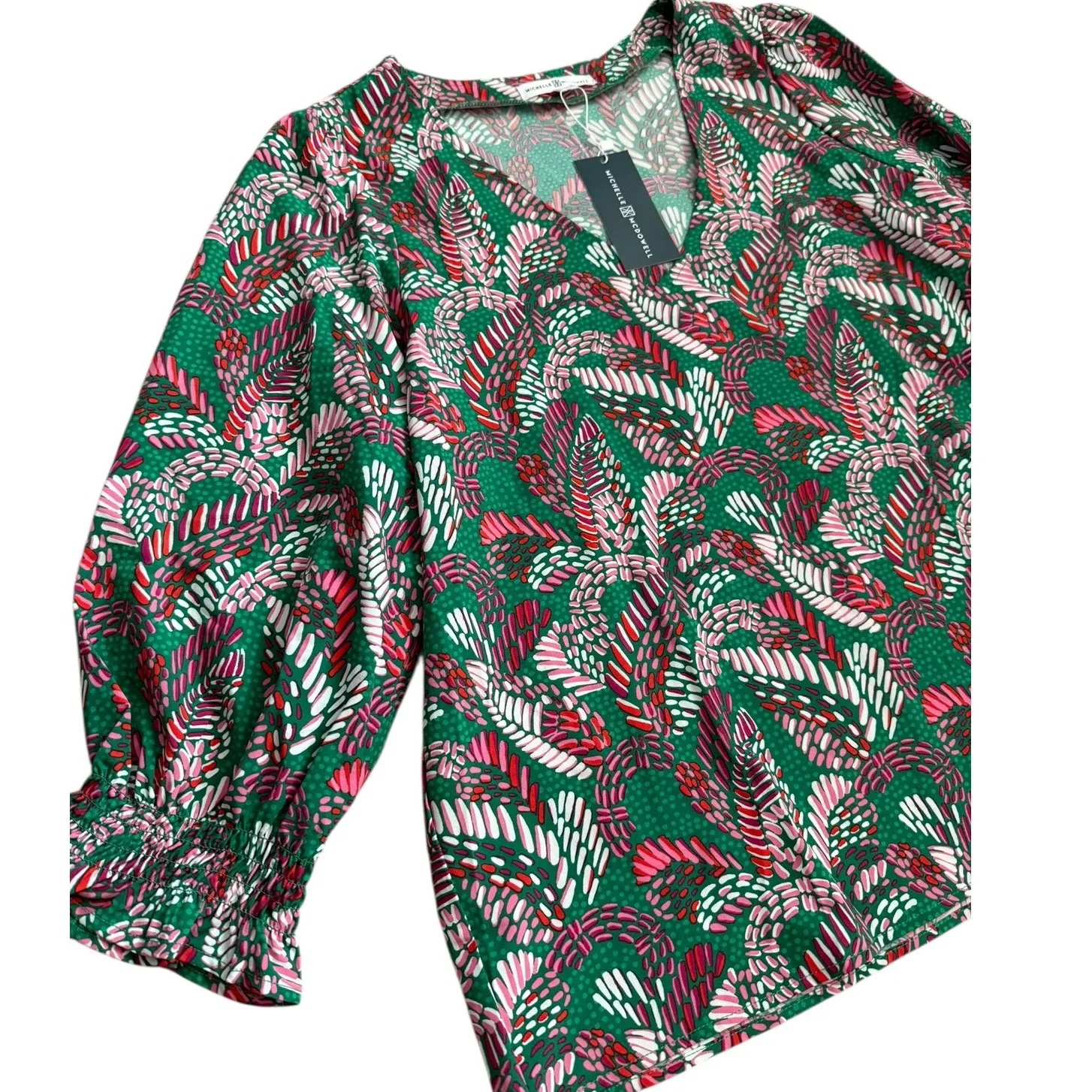 Michelle McDowell Mosiac Meadow‎ Pine Juliet Top Green Size XL - Image 11