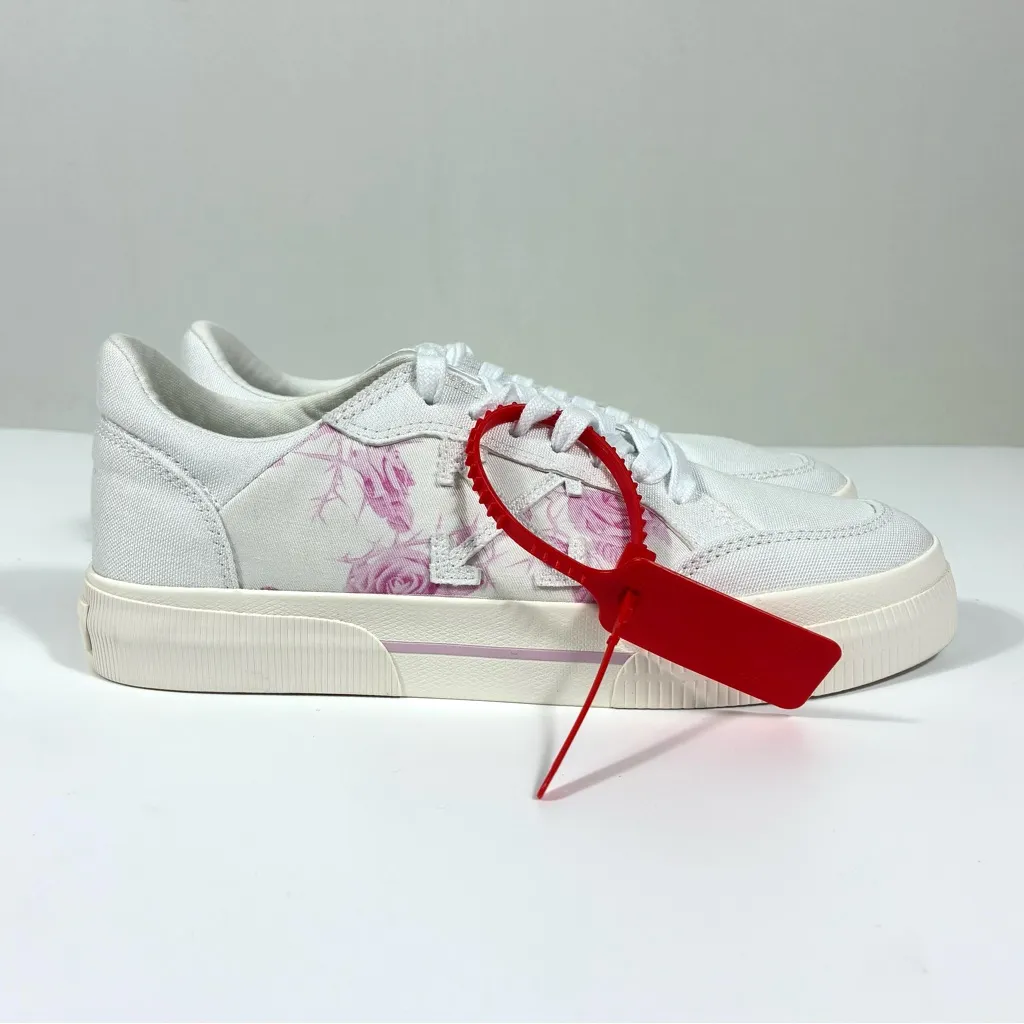 Off-White New Vulcanized Animation Low Top Sneaker White Pink Floral EU 39 NEW - Image 15