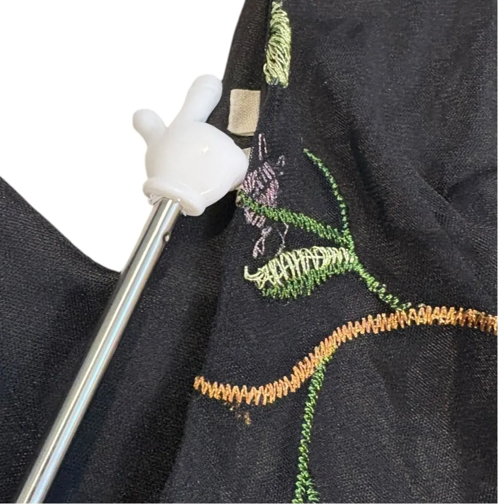 URBAN OUTFITTERS Floral Romper  Women’s Extra Small Black Whimsigoth Fairycore - Image 6