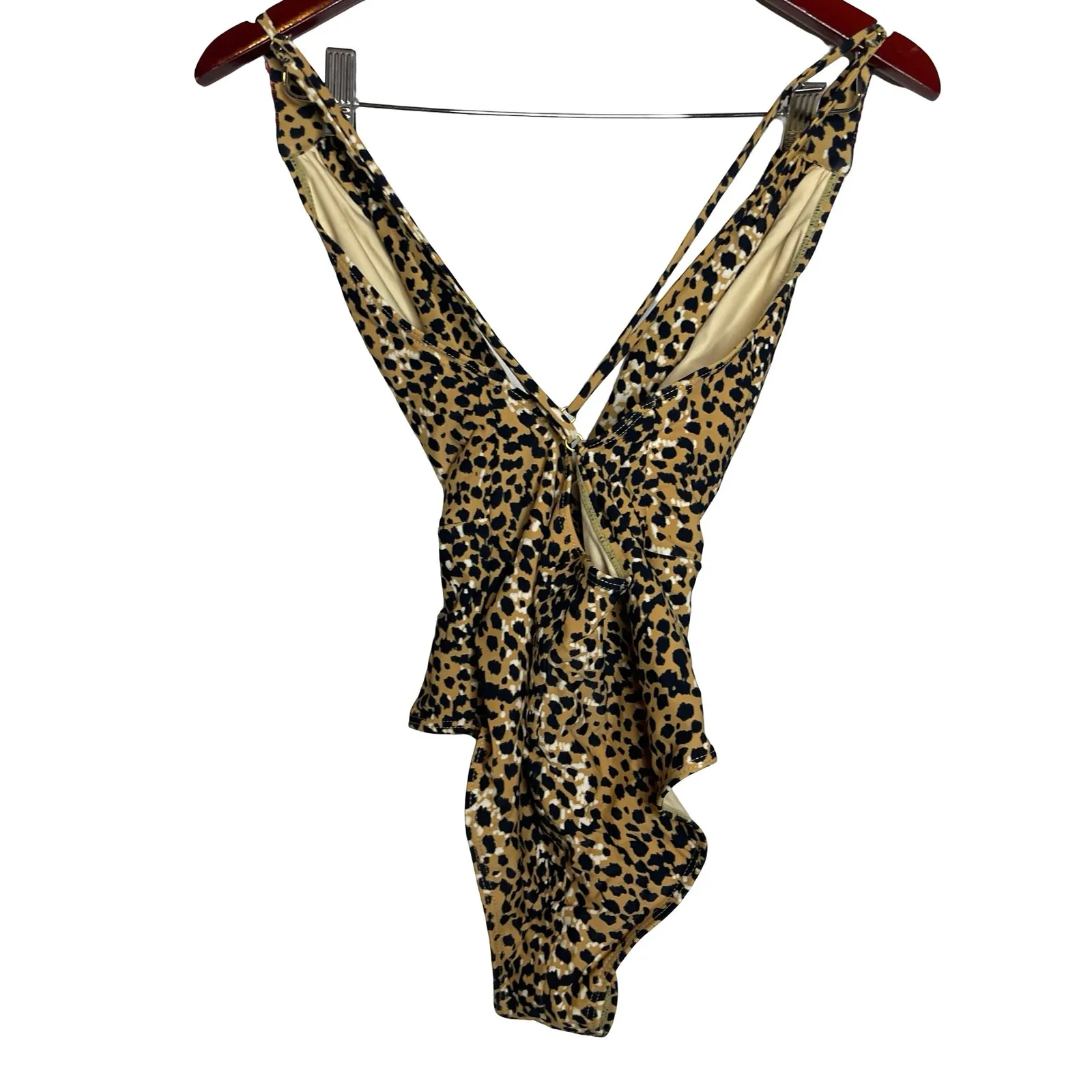 Mara Hoffman leopard front twist one piece swimsuit sz S - Image 3