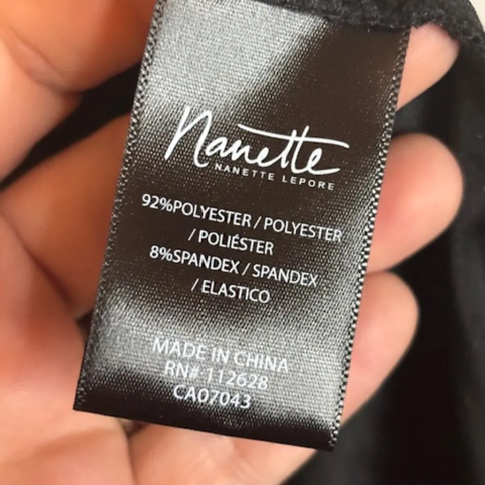 Nanette Lepore‎ Blouse Women's Size XL Ribbed Velour Black - Image 5