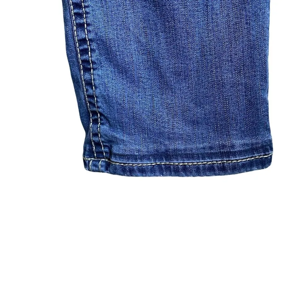 BKE Harper Jeans Womens 31x31.5 Blue Denim Distressed Casual‎ straight 31R flaw - Image 9