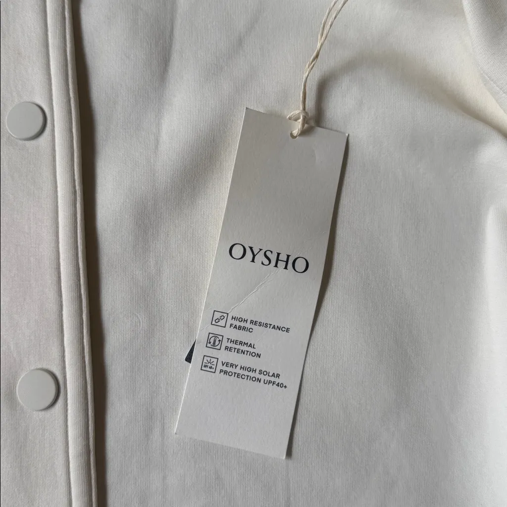 NWT White Bomber Jacket Minimalist Varsity Style - Image 3