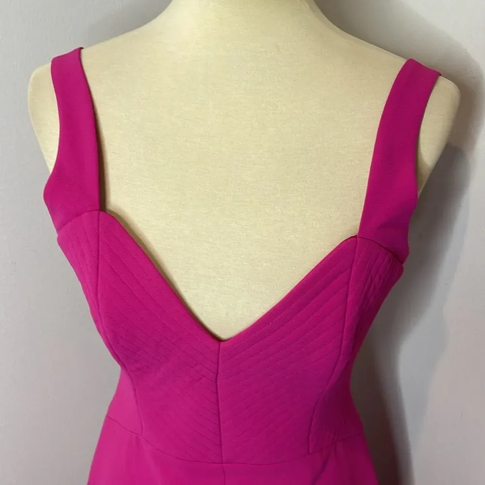 Nicholas‎ Crepe Quilted Bra Dress in Fuschia Pink Size 6 - Image 7