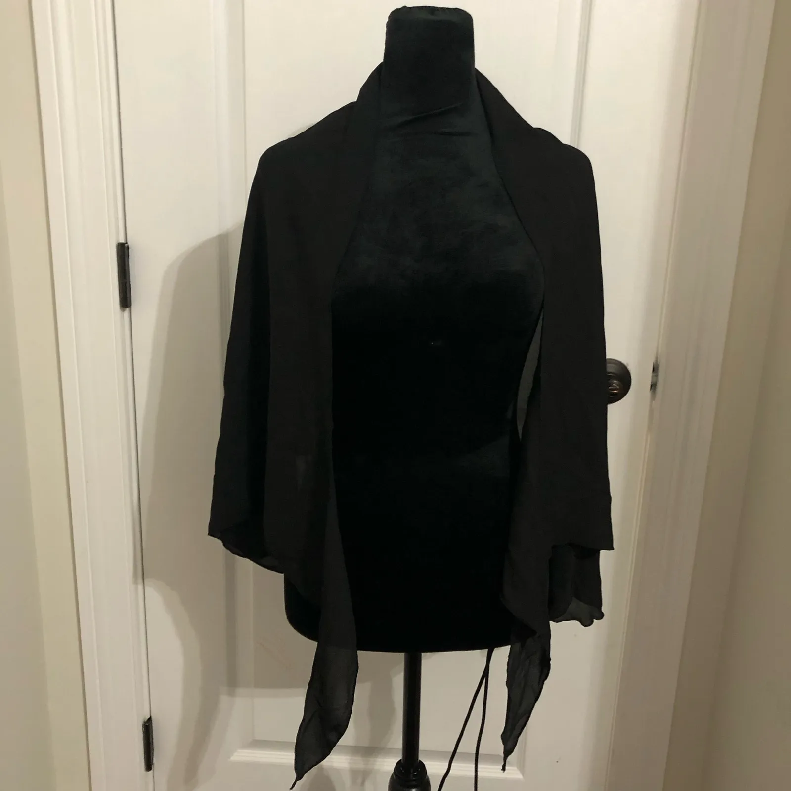 Dotti Womens ShawlOne Size Black Soft Chiffon Wrap Tie Front Beach Casual NWT - Image 7