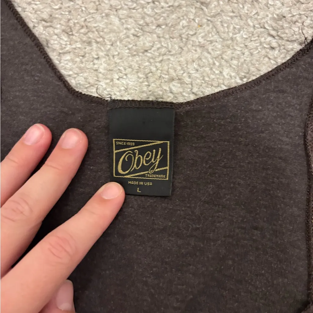 Obey Women's Dark Brown Skull Tank Top - Image 2