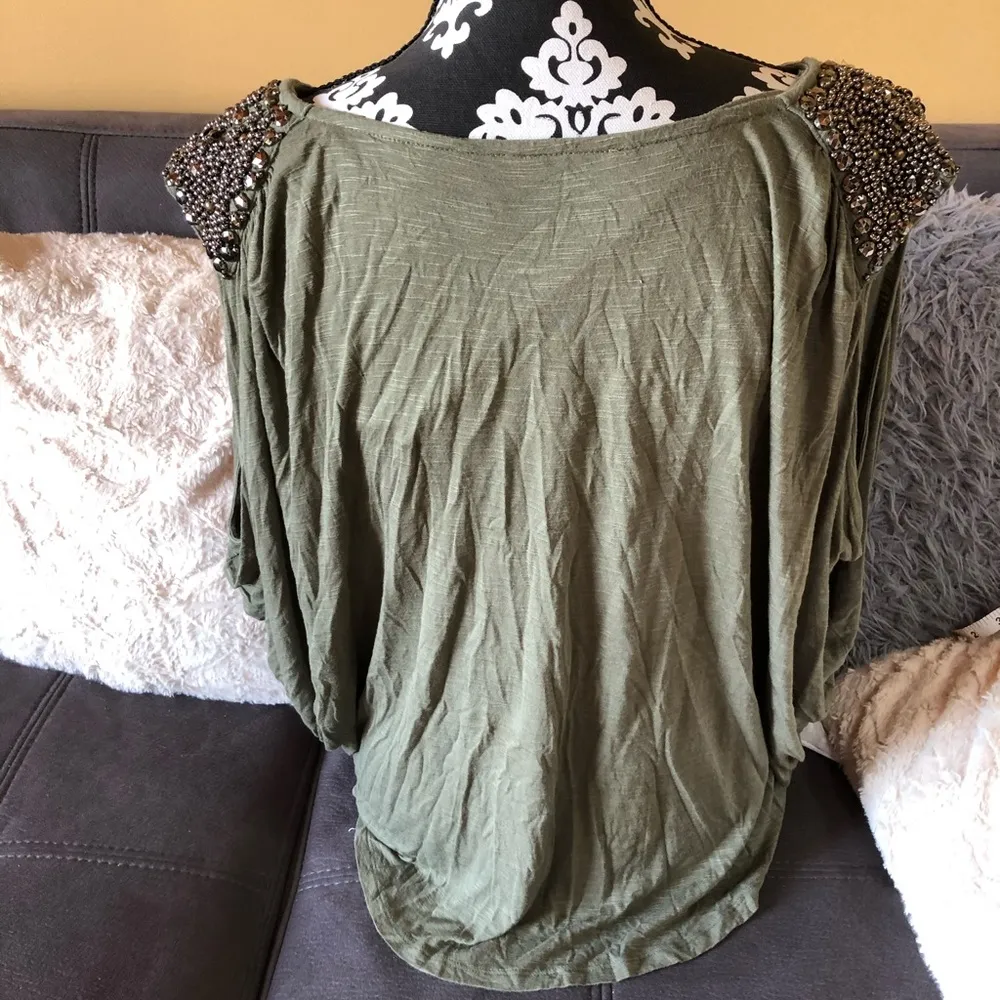 GUESS Green Lose Fit Tank Top with Sequins Small - Image 7