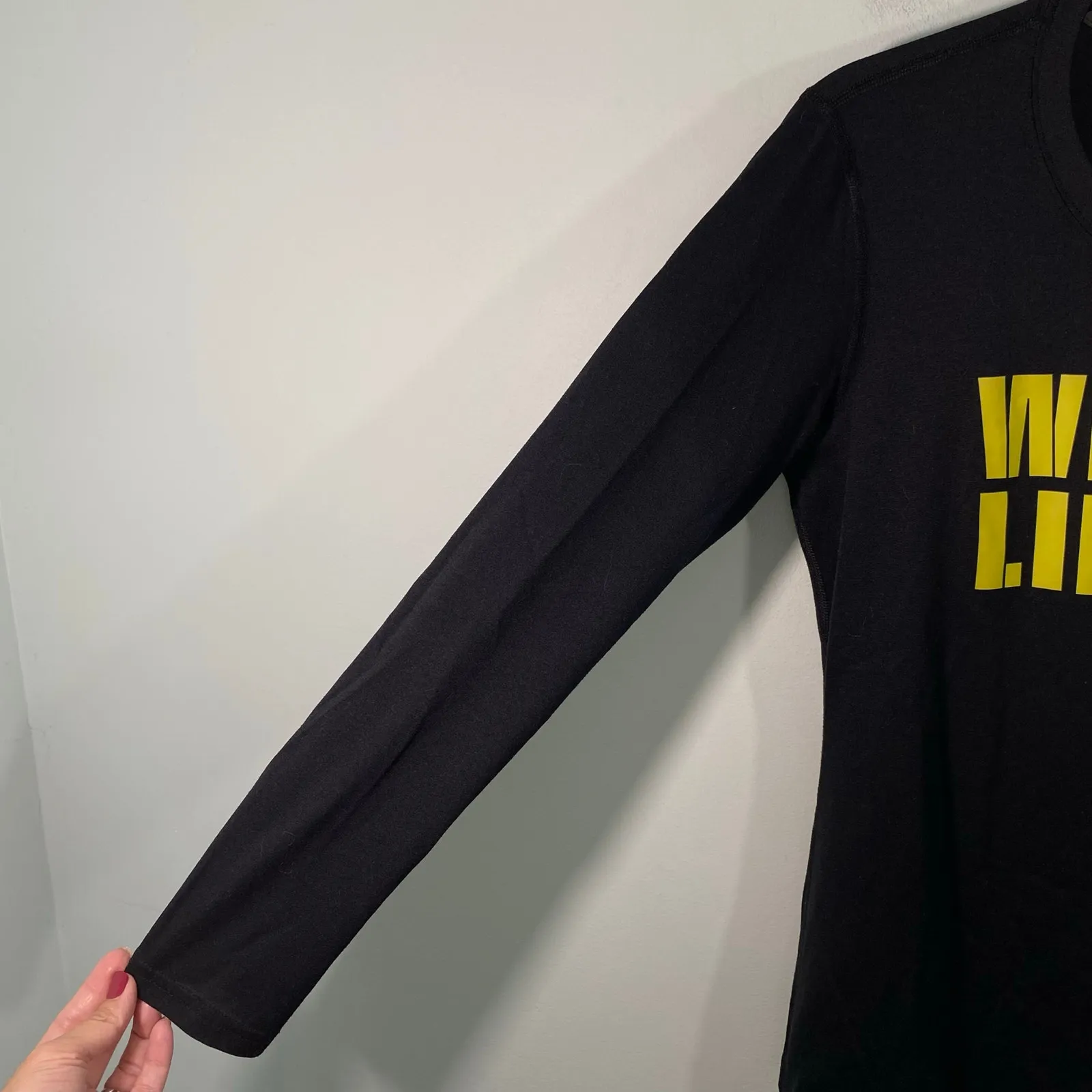 Nike Women Black "Weight Lifting" Long Sleeve Athletic Top Size S - Image 7