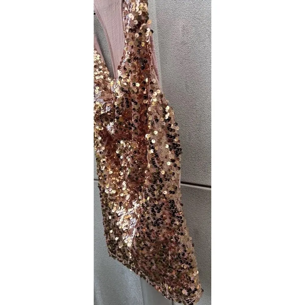 Golden State Los Angeles Women’s Pink Peach Shiny Blouse Top Size Small - Image 10