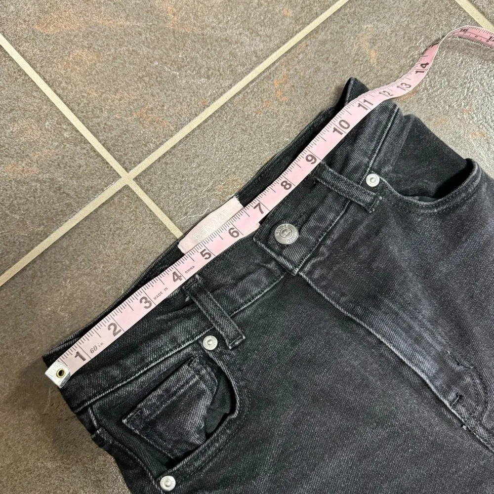 Revice Farrah High Rise Straight Leg Waistband Hem Denim Jeans Midnight Black 26 - Image 13