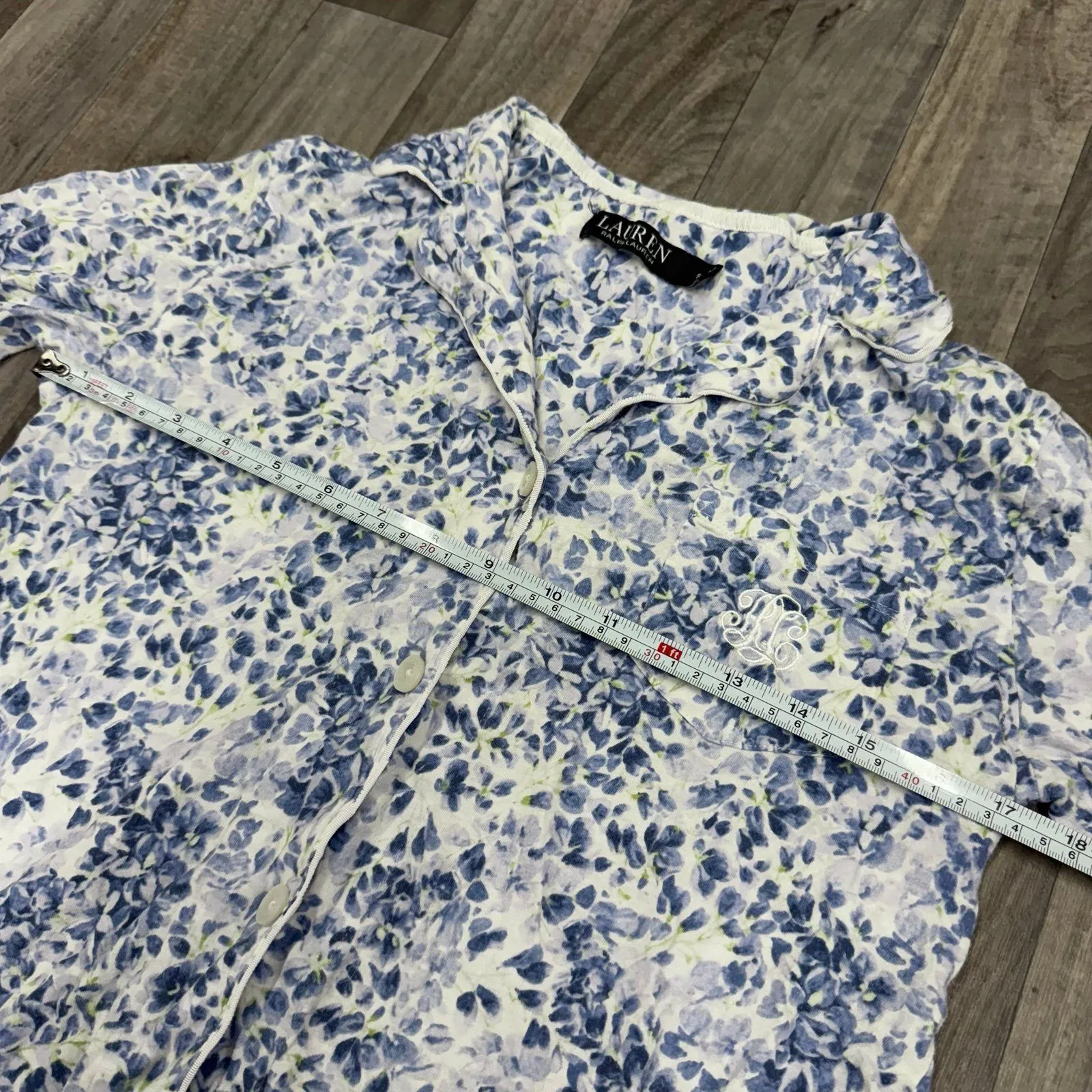 Ralph Lauren hydrangeas floral blue pajama set - Image 4