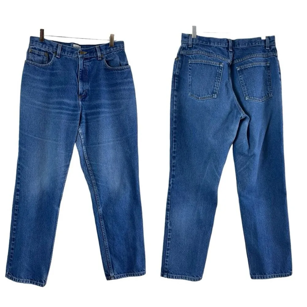 LL Bean Women’s Mom Jeans Original Fit Relaxed Cotton High Rise Plus Size 14 Blue - Image 6