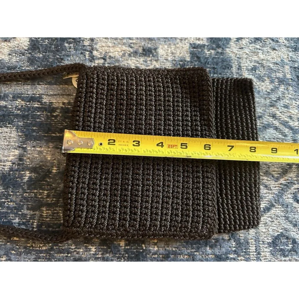 THE SAK Purse Brown Crochet Small Shoulder Crossbody Bag Boho Festival Vintage - Image 7