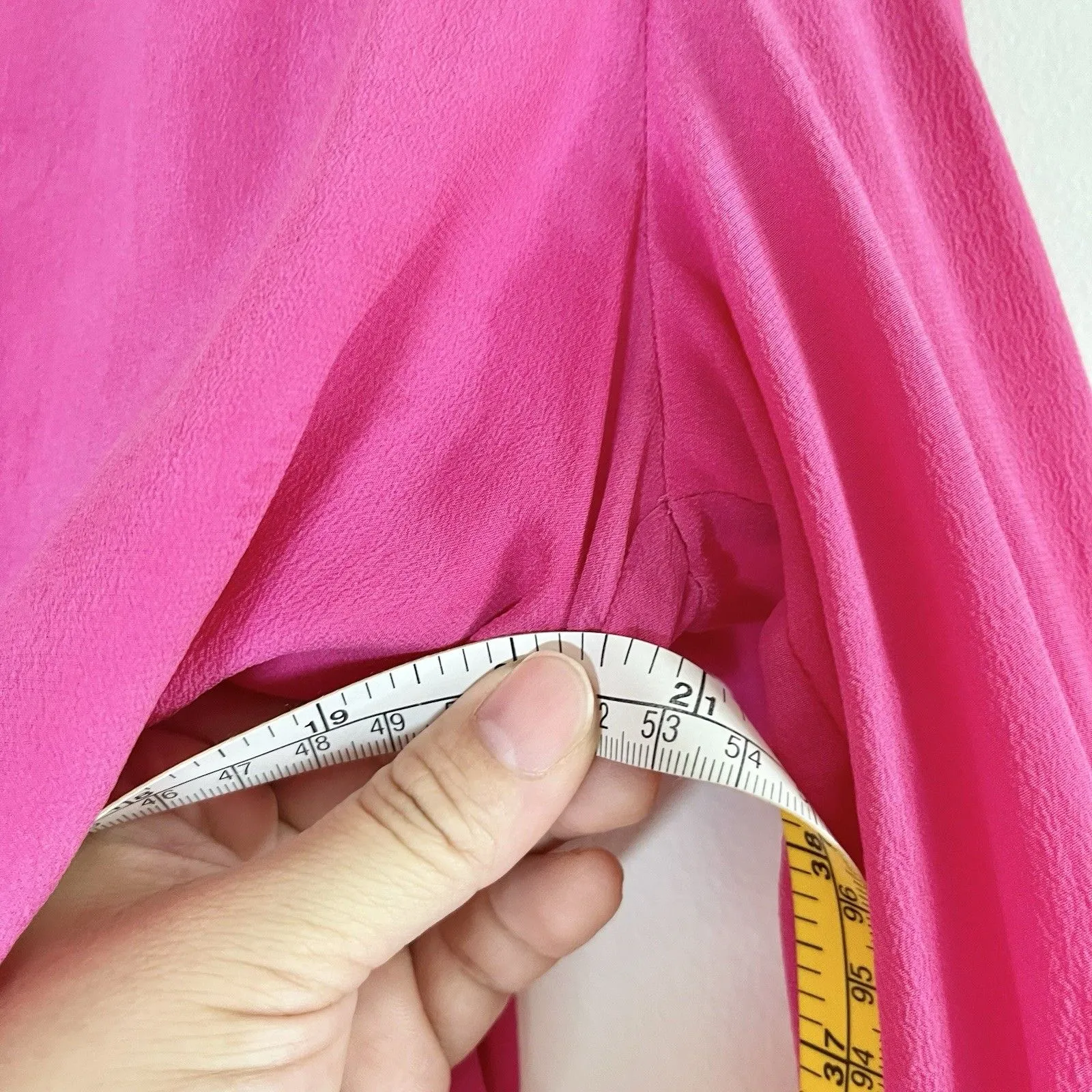 Ann Taylor Blouse Pink Silk V Neck Wrap Peplum Women M Office Career - Image 10