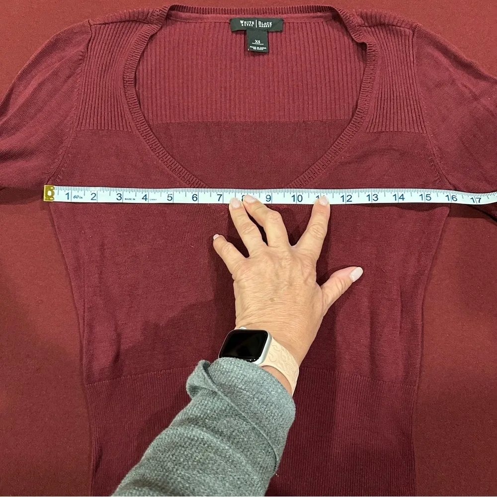 White House Black Market burgundy v-neck sweater XS - Image 9