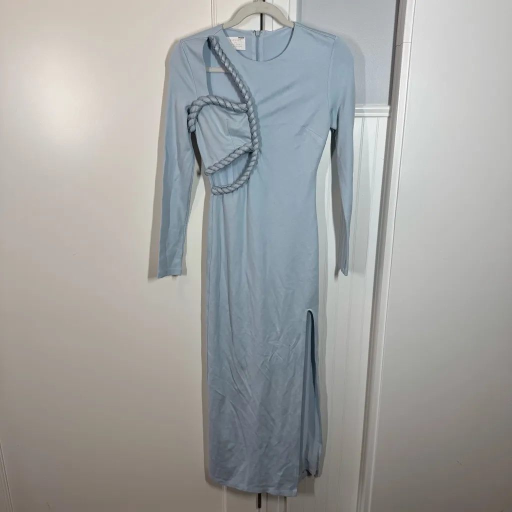 Elexiay Tife Cutout Midi Dress in Powder Blue Size XS Sexy Classy Formal Event - Image 2