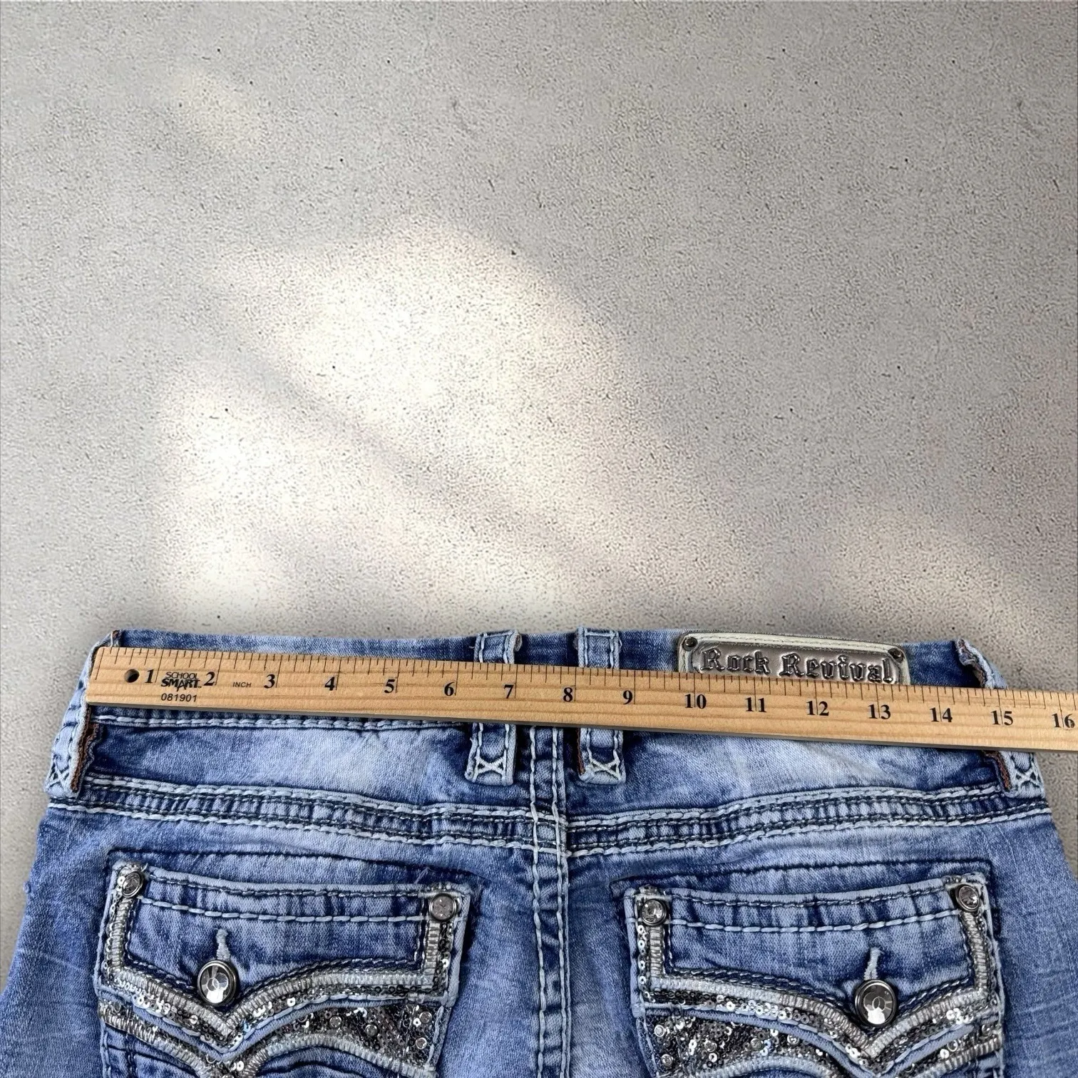 Rock Revival Leni Easy Boot Jeans Women's 28x30 Bootcut Rhinestones Y2k Vintage - Image 7