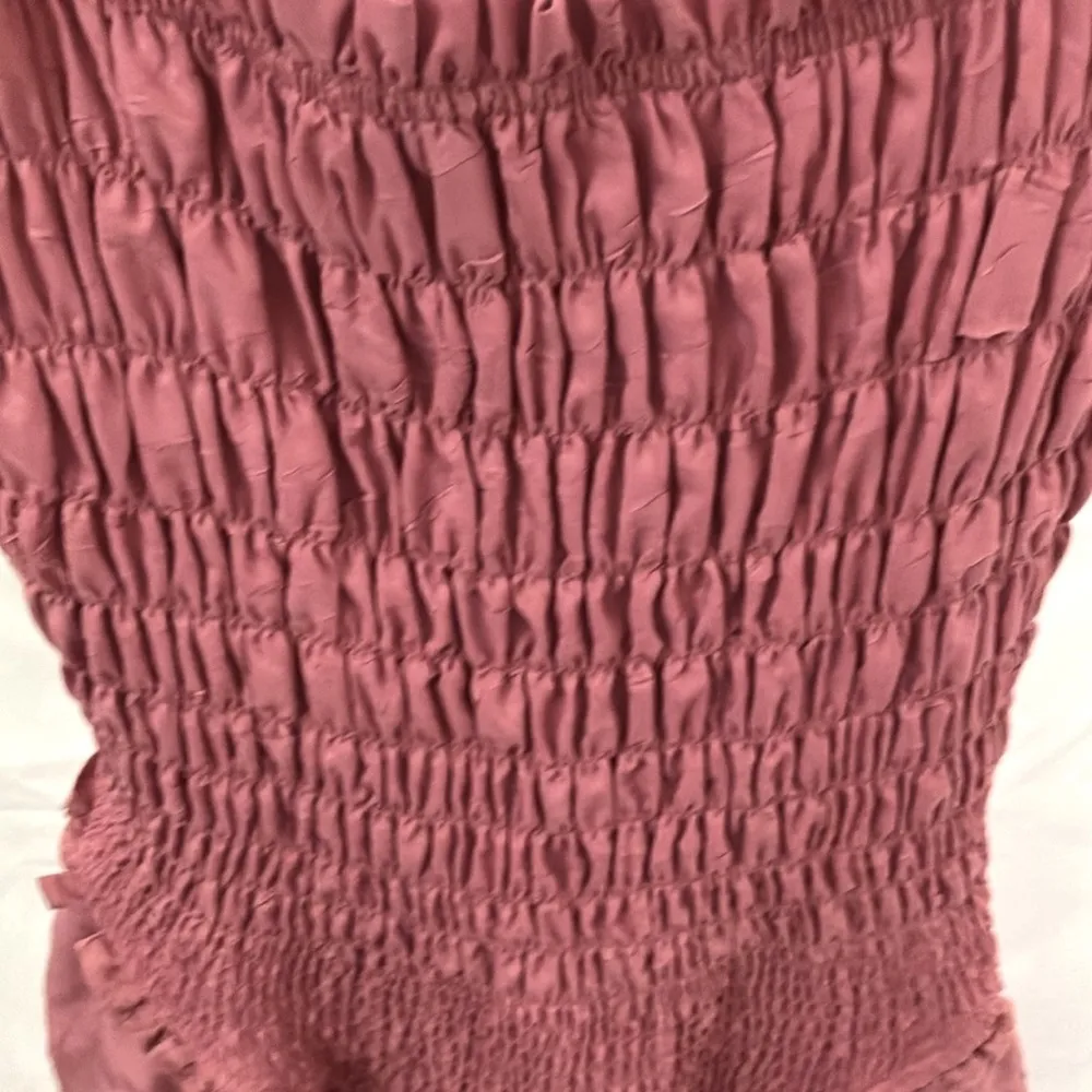 : Pink Cinched flare bottom Sundress- Flirty/Flowy skirt-Small - Image 3