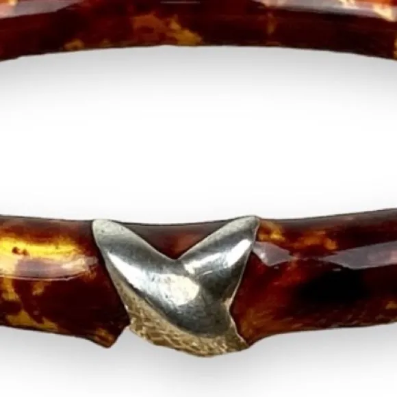 Milor Brown Tortoise and 925 Silver Bracelet - Image 5