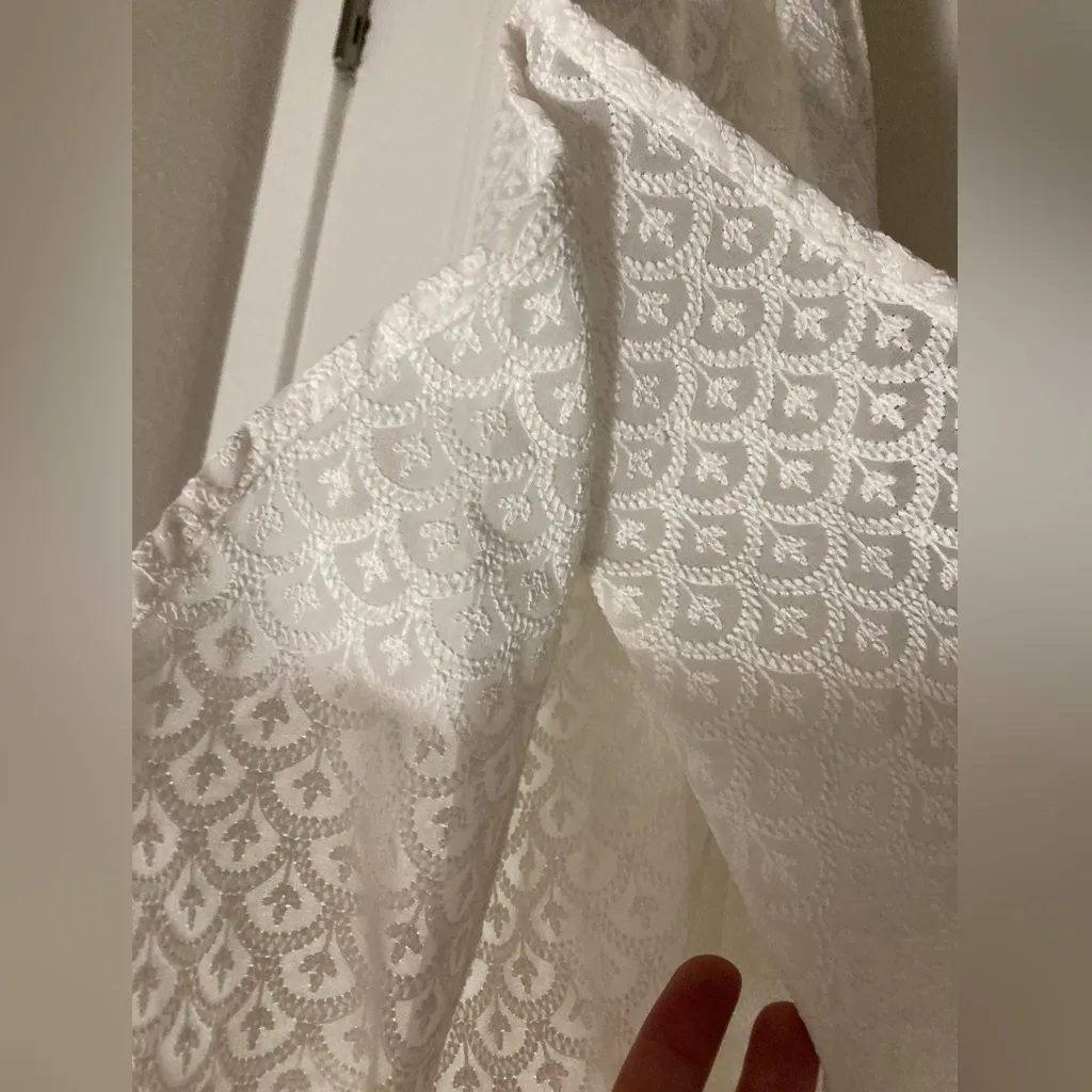 Melissa Odabash White Embroidered Pattern Lace Off Shoulder Swim Cover Up Size undefined - Image 9