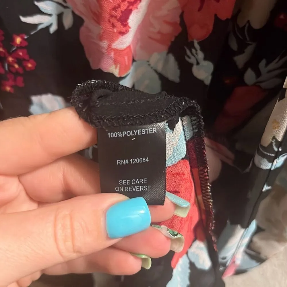 ✨Torrid Floral Chiffon Lace Trim Sz 00 Kimono✨ - Image 8