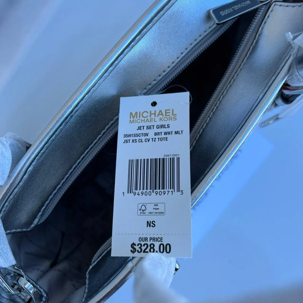 Michael Kors Bright White Carryall Tote XS - Image 8