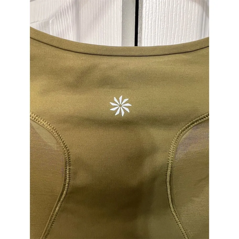 Athleta Women's Green Pacer Mesh Top Size S Short Sleeve Activewear - Image 5