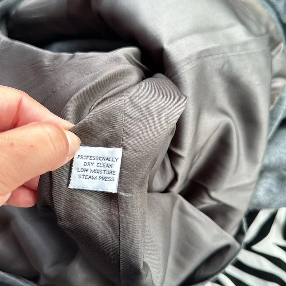 Vintage Jones New York Wool Blazer & Skirt Set Gray 14 - Image 12
