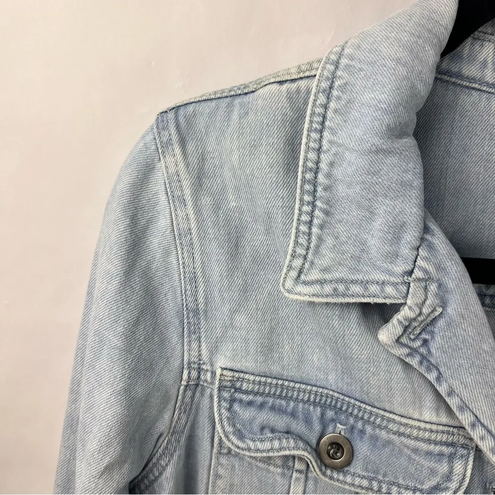 Bella Dahl Cropped Light Wash Denim Jacket Cotton Tencel Utility Western - Image 6