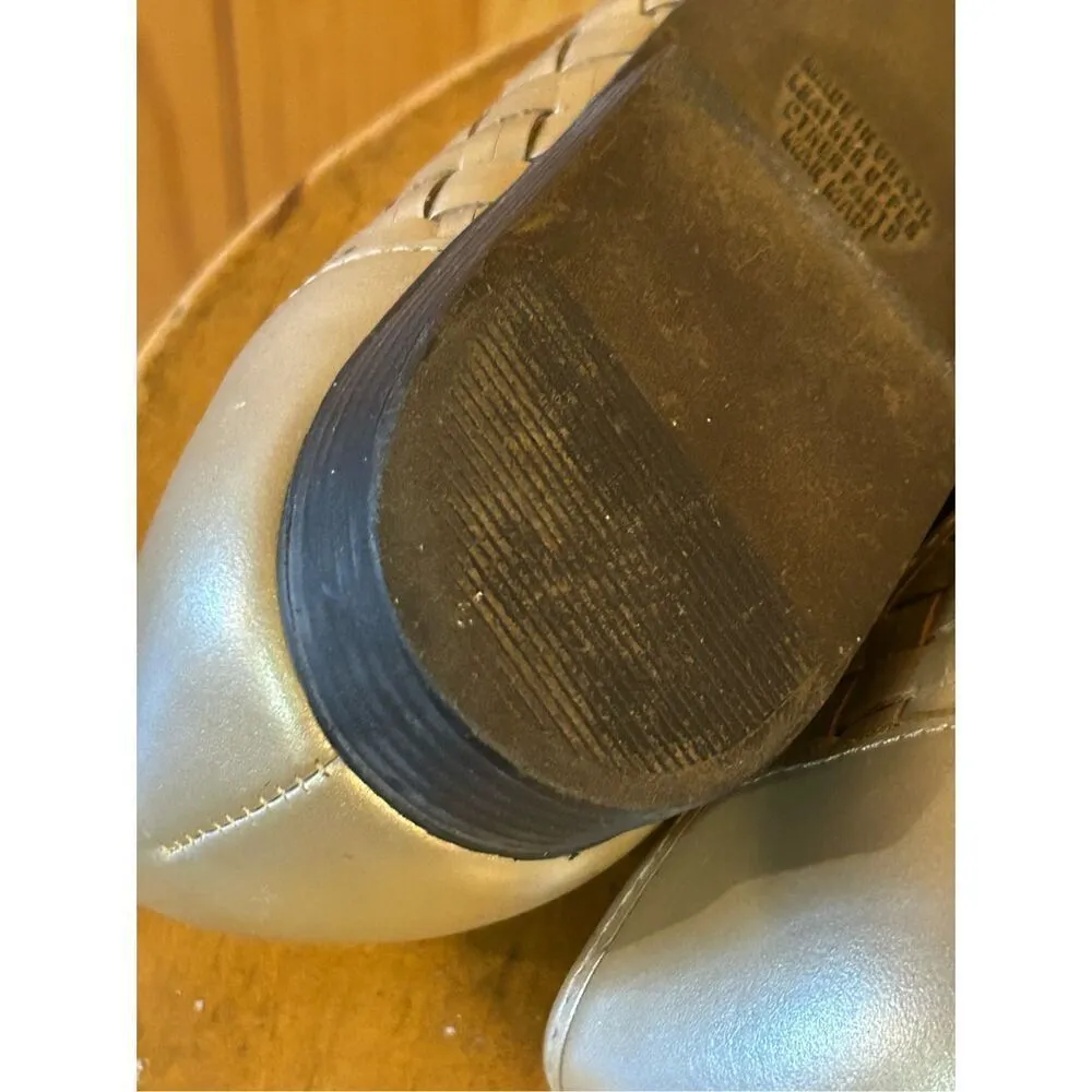 Naturalizer Woven Brazil Leather Ballet Flats Loafers Shoes Womens 7.5N Pewter - Image 8