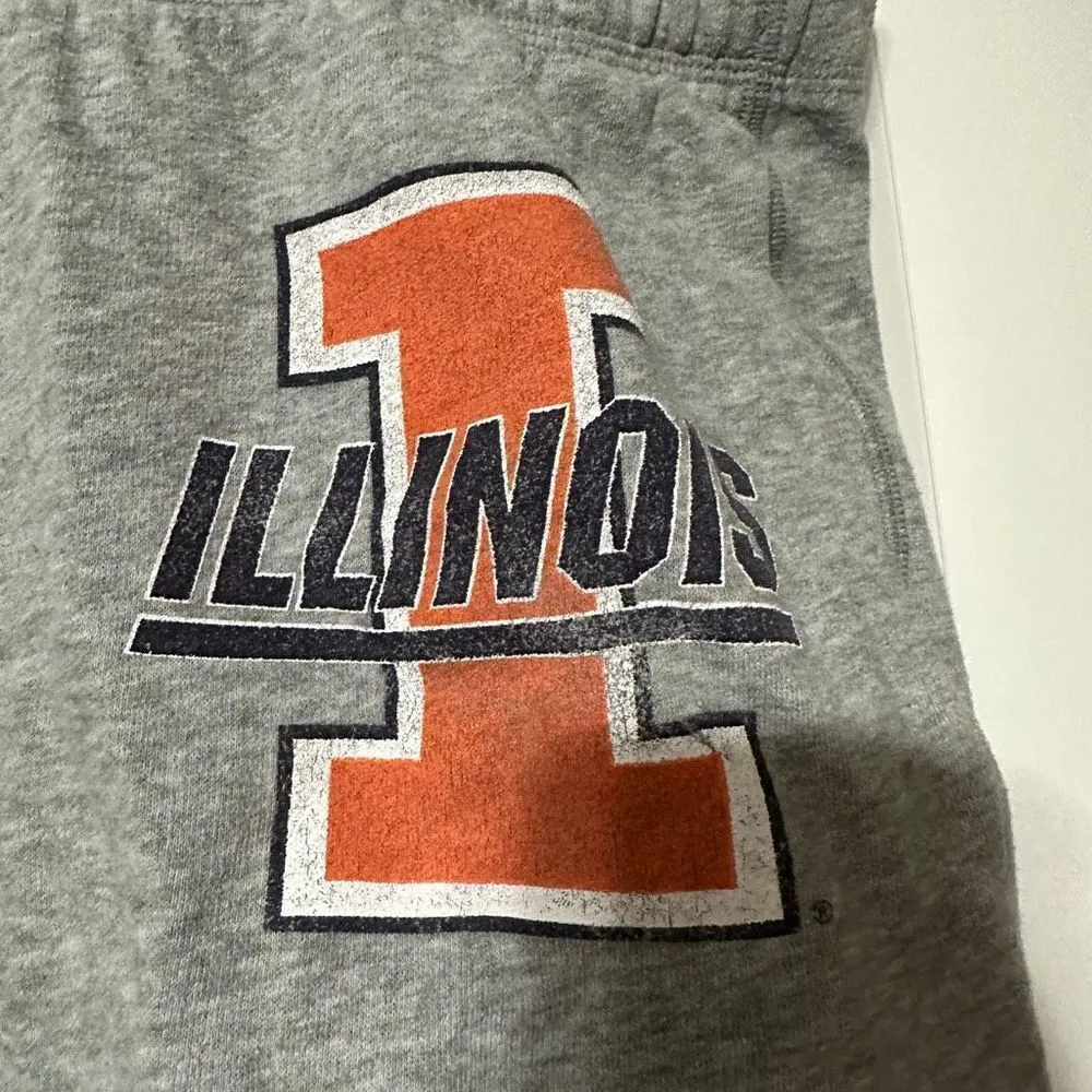 Victoria's Secret Shorts Illinois Fighting ILini College Gray Logo Front Back, V - Image 2