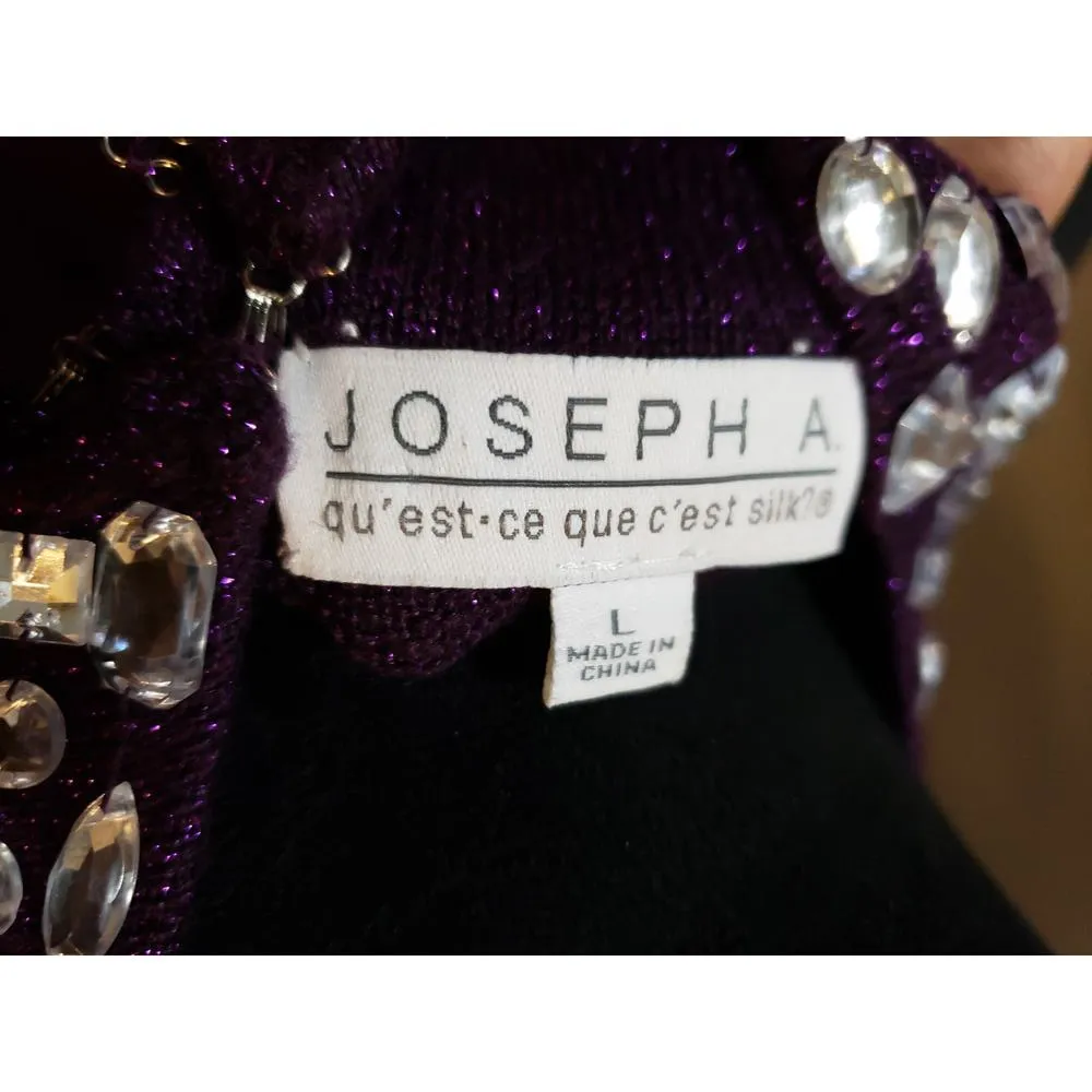 Joseph A. Purple Halter Top L Jewel Neckline Sparkle Bodycon Evening - Image 10