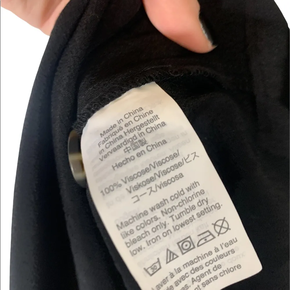 Madewell XS Side Button Easy Dress Black V-Neck Womens Oversized L7833 B55-05. - Image 7