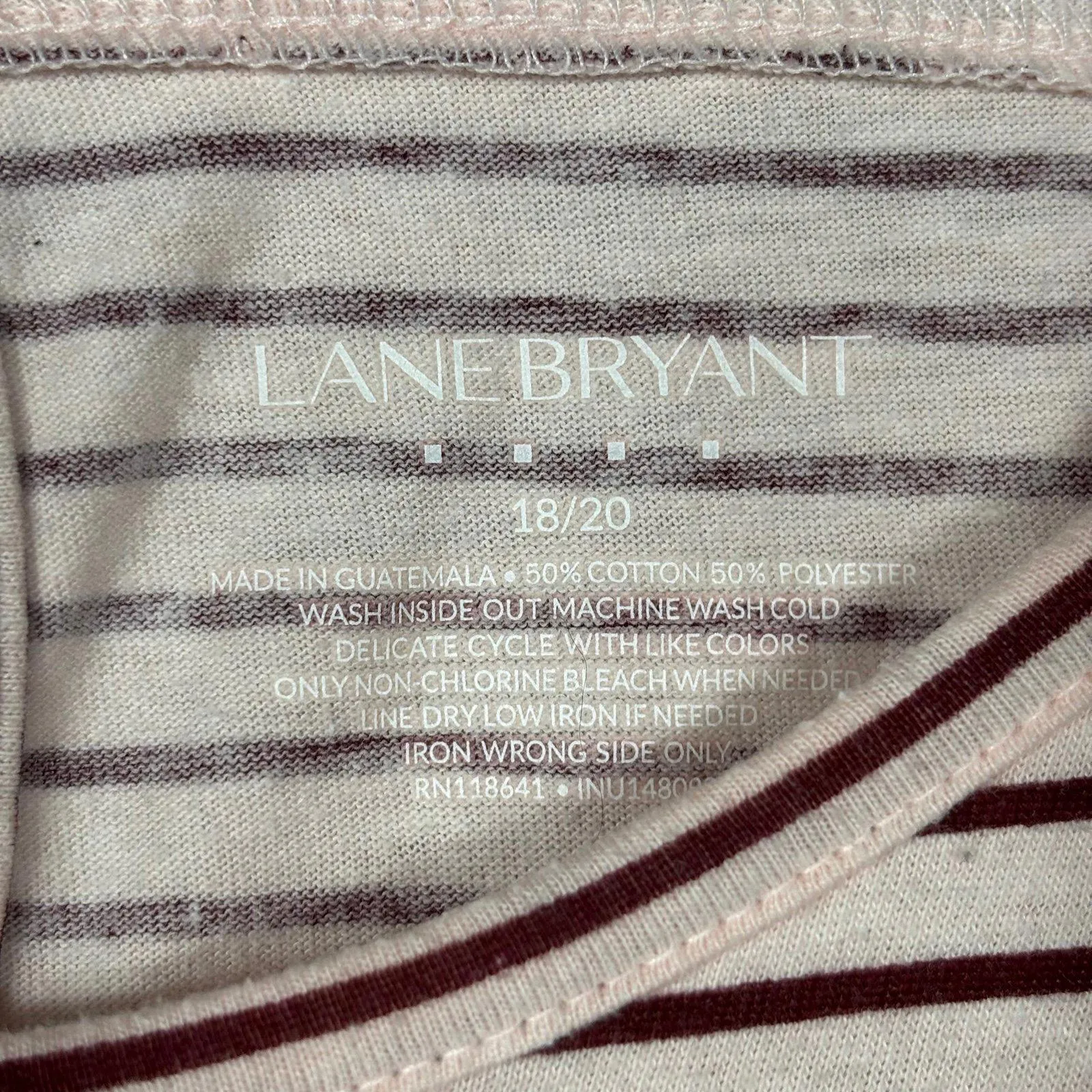 Lane Bryant Striped 3/4 Sleeve Top Size 18/20 - Image 5